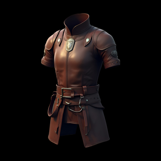 Armure de cuir marron 3D