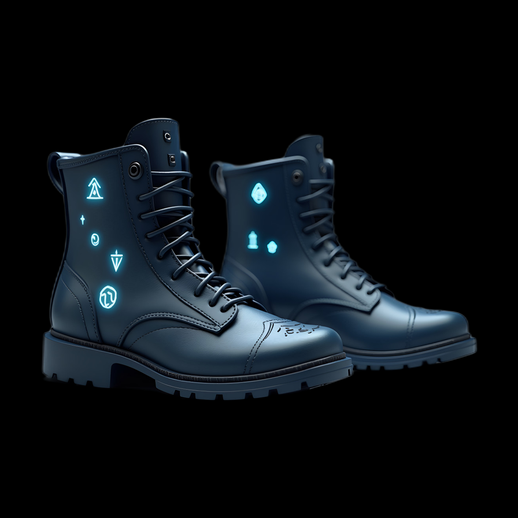 Bottes futuristes bleu foncé 3D