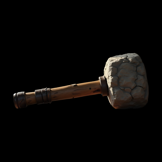 Masse d'armes médiévale en pierre