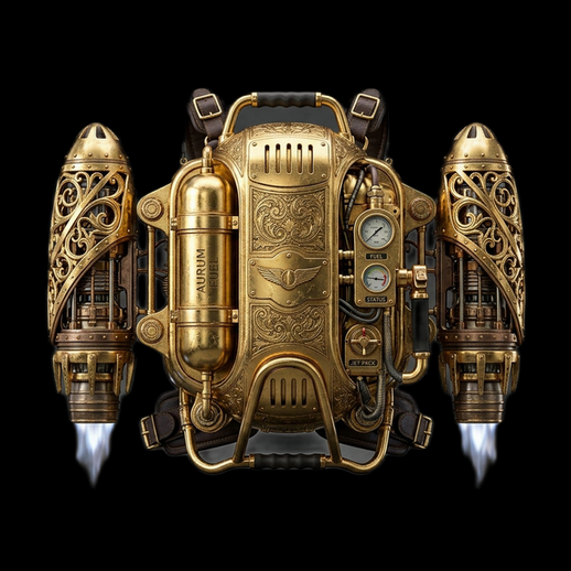 Jetpack steampunk 3D gratuit vintage en laiton