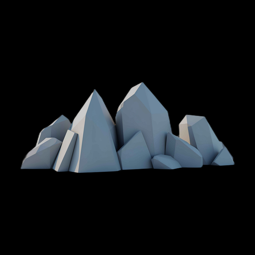 Low Poly Rock Formation 3D Asset