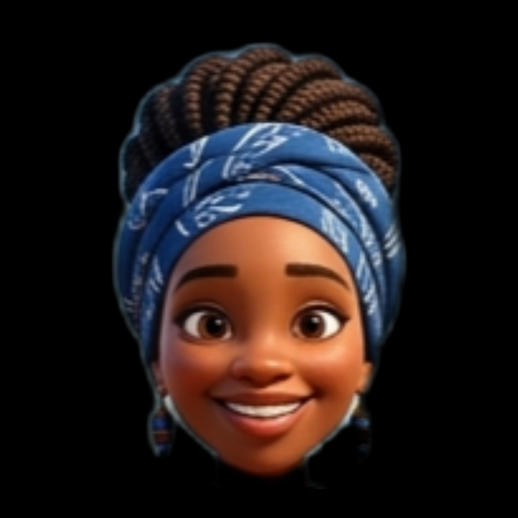 Personnage femme cartoon 3D gratuit avec foulard