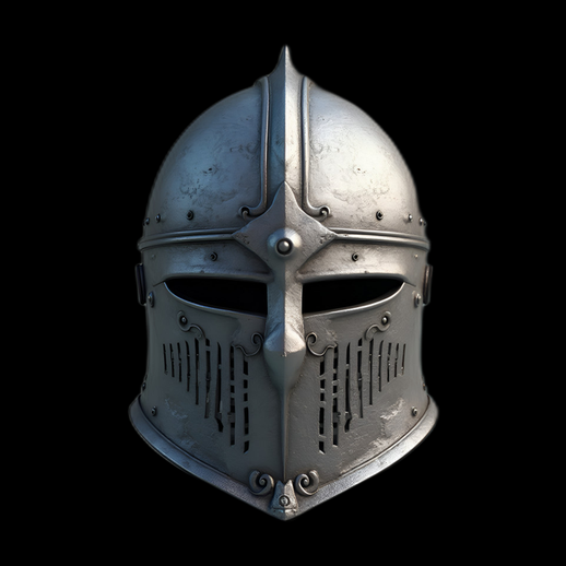 Casque médiéval 3D en métal