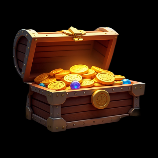 Coffre au trésor 3D cartoon