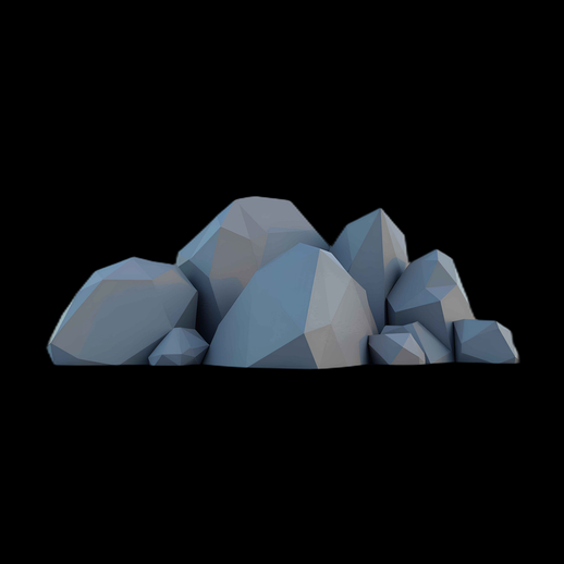 Asset 3D : Amas de roches polygonales