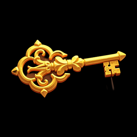 Clé décorative dorée