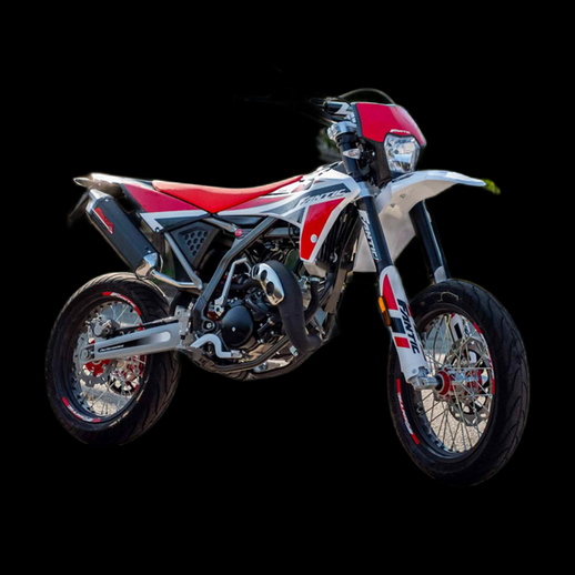 Moto supermotard 3D gratuit rouge et blanche