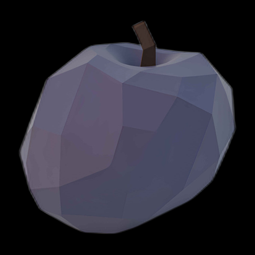 Pomme polygonale 3D stylisée - modele 3D gratuit