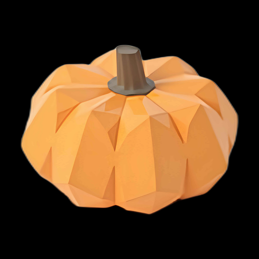 Citrouille low-poly orange