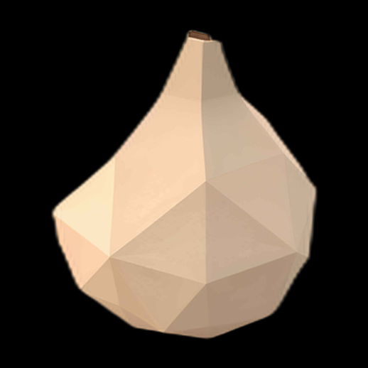 Oignon Low-Poly 3D Beige