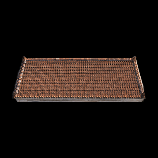 Toit de maison 3D gratuit en tuiles de terre cuite - modele 3D gratuit