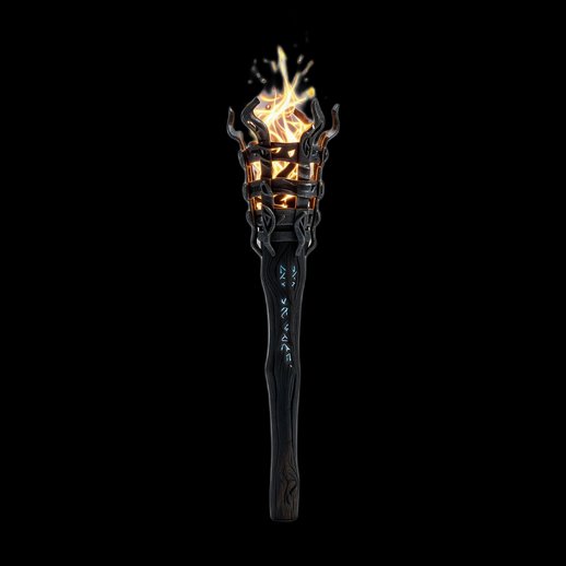 Torche fantasy 3D gratuit avec flammes magiques