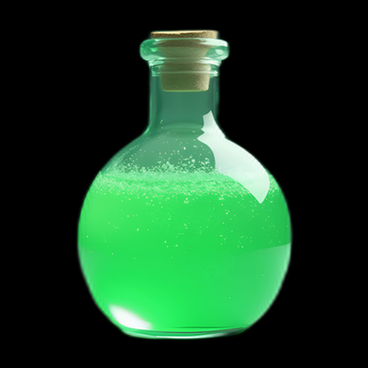 Potion verte dans une fiole