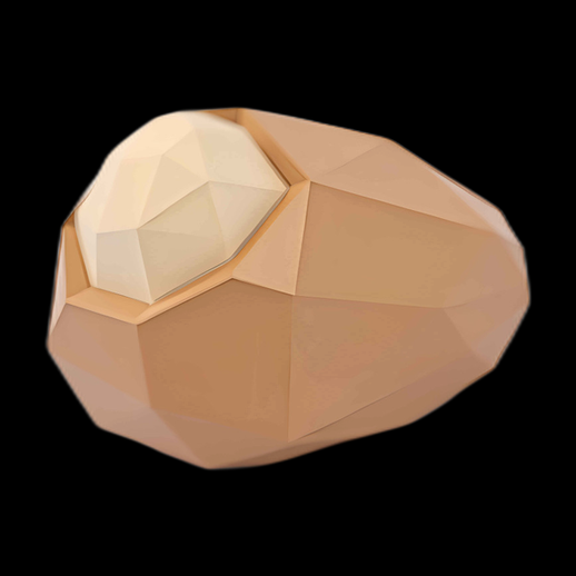 Amande géométrique 3D abstraite