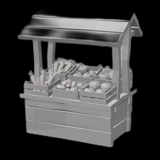 Etal de marche 3D gratuit stand fruits