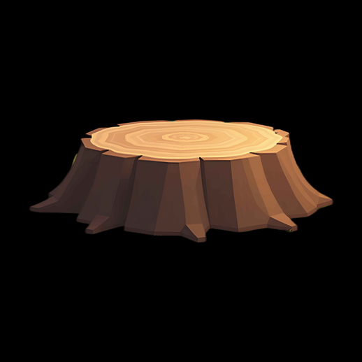 Souche d'arbre basse poly