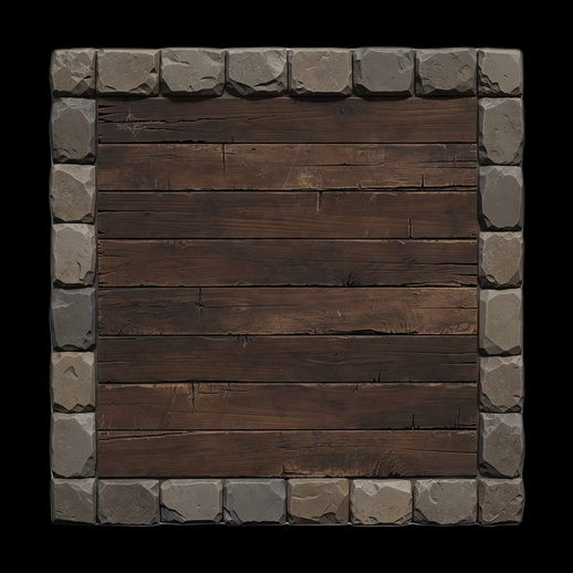 Asset 3D: Plancher en Bois et Pierre