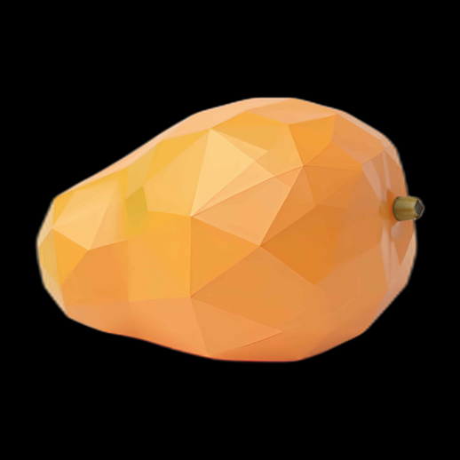 Mangue Low Poly 3D Jaune