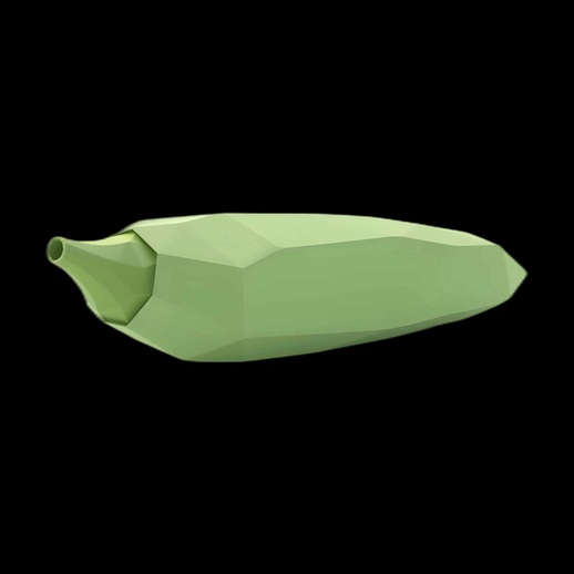 Okra 3D modèle polygonal vert
