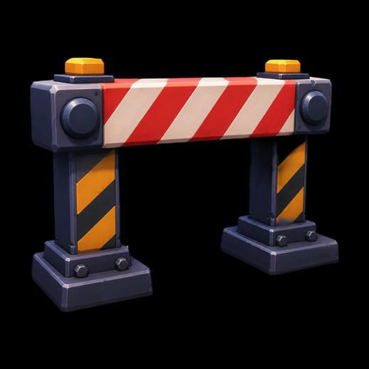 Barriere de chantier 3D gratuit stylisee - modele 3D gratuit