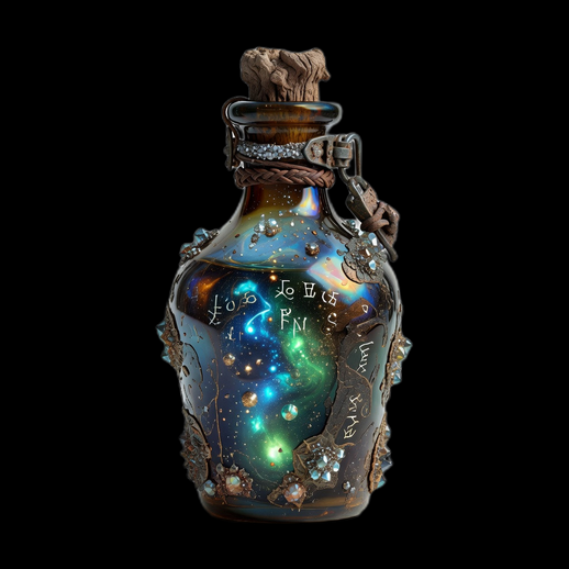 Flacon magique 3D gratuit avec galaxie