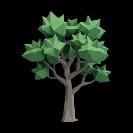 Arbre low poly 3D gratuit stylise