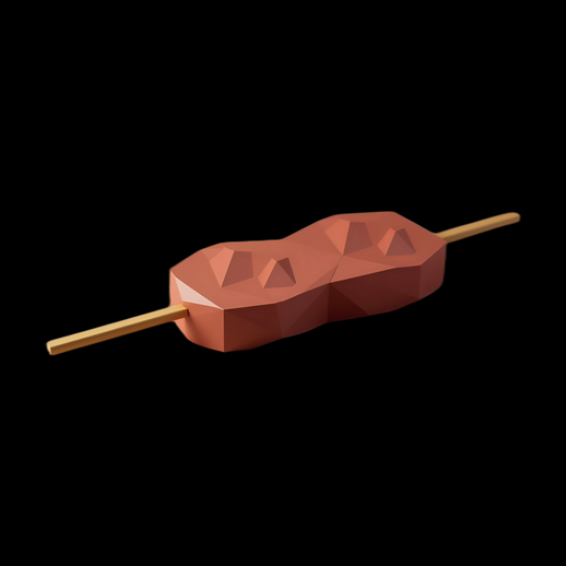 Low Poly Yakitori 3D Asset