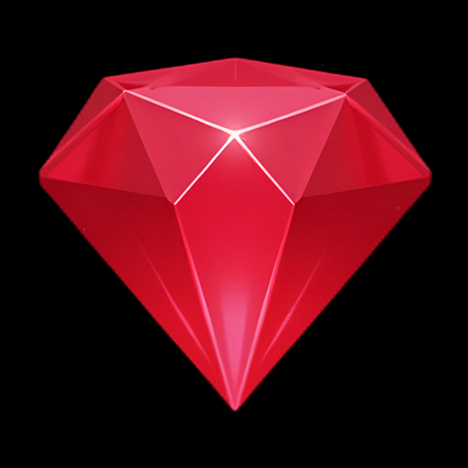 Diamant rouge 3D éclatant