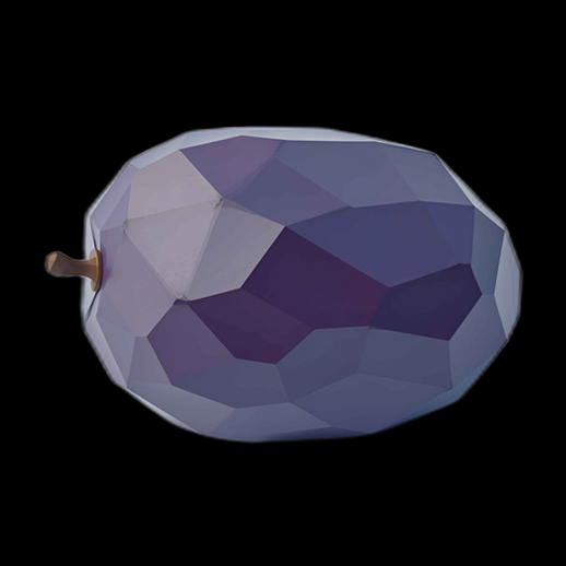 Prune stylisée basse poly 3D