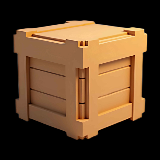 Asset 3D : Caisse en bois simple