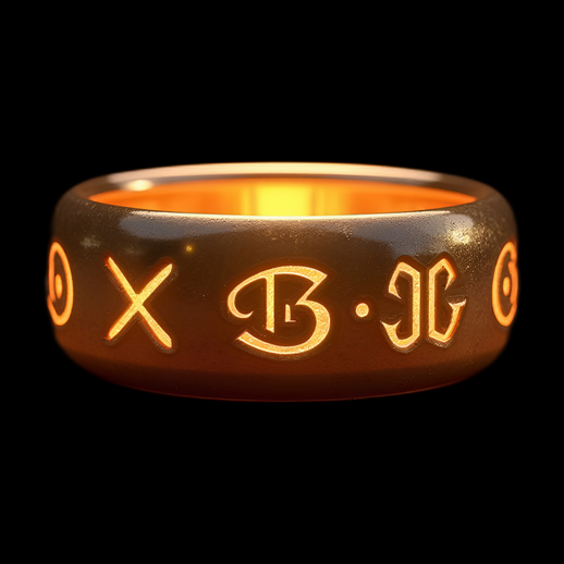 Anneau magique avec glyphes lumineux