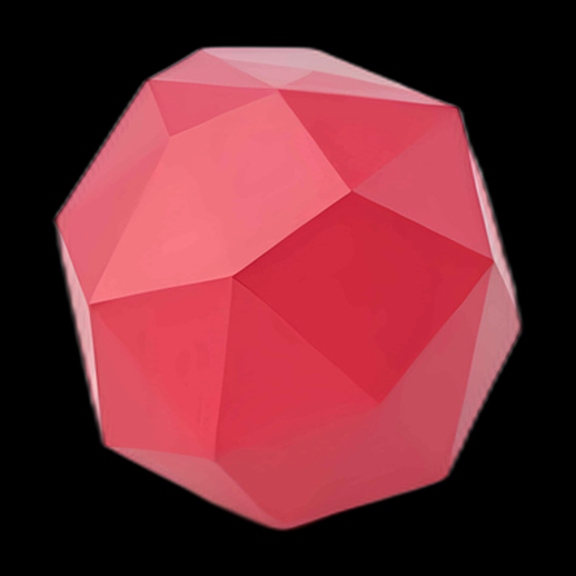 Icosaèdre rose - Modèle 3D
