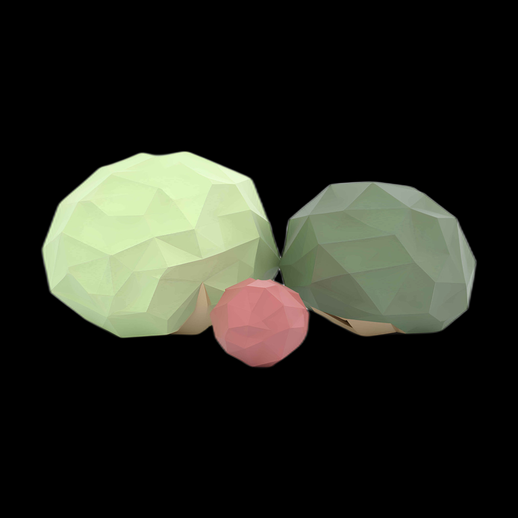 Choux low poly 3D - modele 3D gratuit