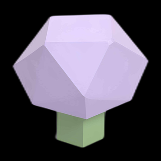 Champignon 3D stylisé et géométrique