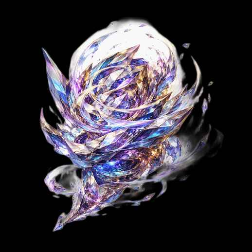 Fleur cristalline abstraite 3D gratuit irisee