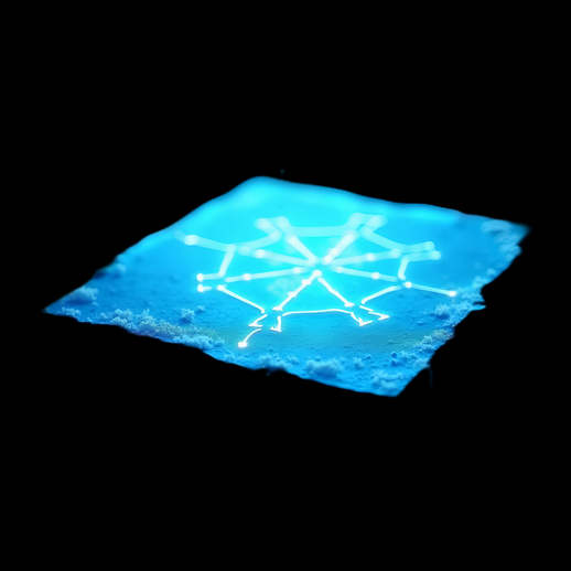 Flocon de neige 3D lumineux bleu