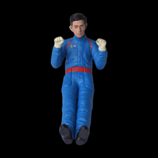 Pilote automobile 3D gratuit en combinaison bleue - modele 3D gratuit