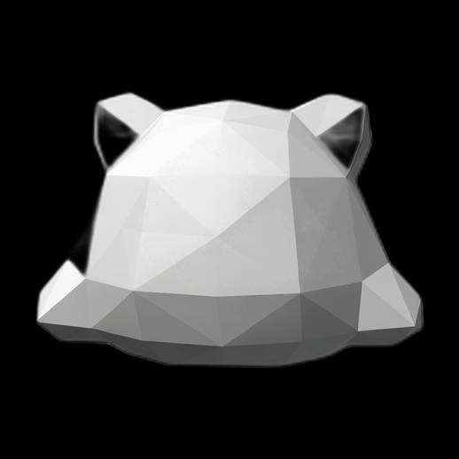 Tete ours low poly 3D gratuit stylisee