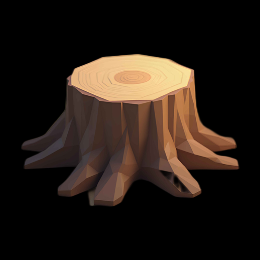 Souche d'arbre Low Poly