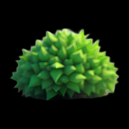 Buisson vert stylisé en 3D