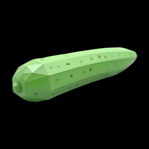Concombre low poly vert 3D