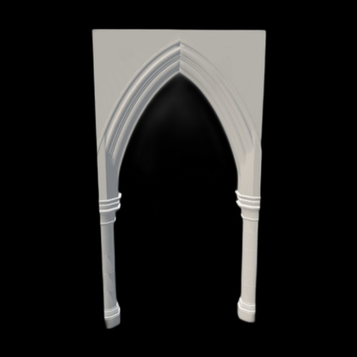 Arche gothique 3D gratuit en pierre blanche