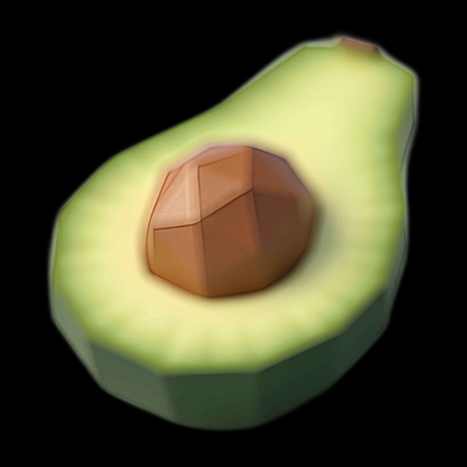 Avocat 3D Low Poly