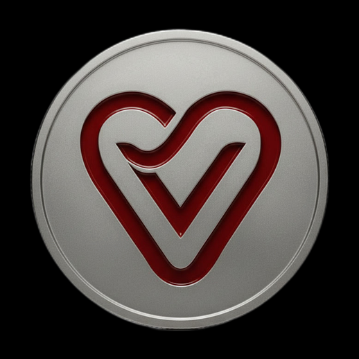 Logo coeur 3D gratuit medaille metalique