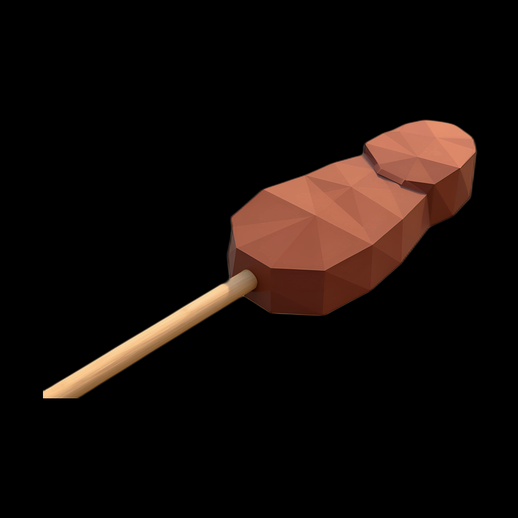 Low Poly Yakitori 3D Asset