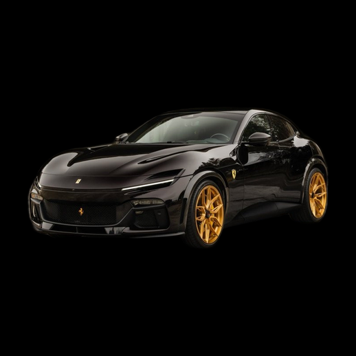 Ferrari Purosangue Black with Gold Rims
