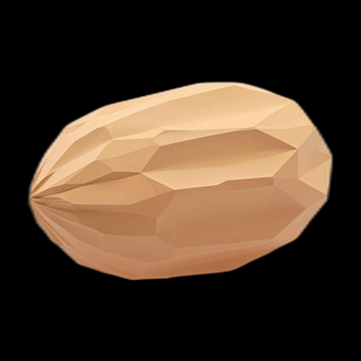 Amande 3D low poly stylisée