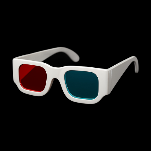 Lunettes 3D blanches anaglyphes