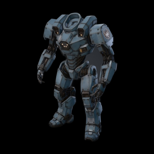 Robot mech de combat 3D gratuit bleu militaire - modele 3D gratuit