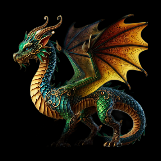 Dragon fantasy 3D gratuit aux ecailles dorees
